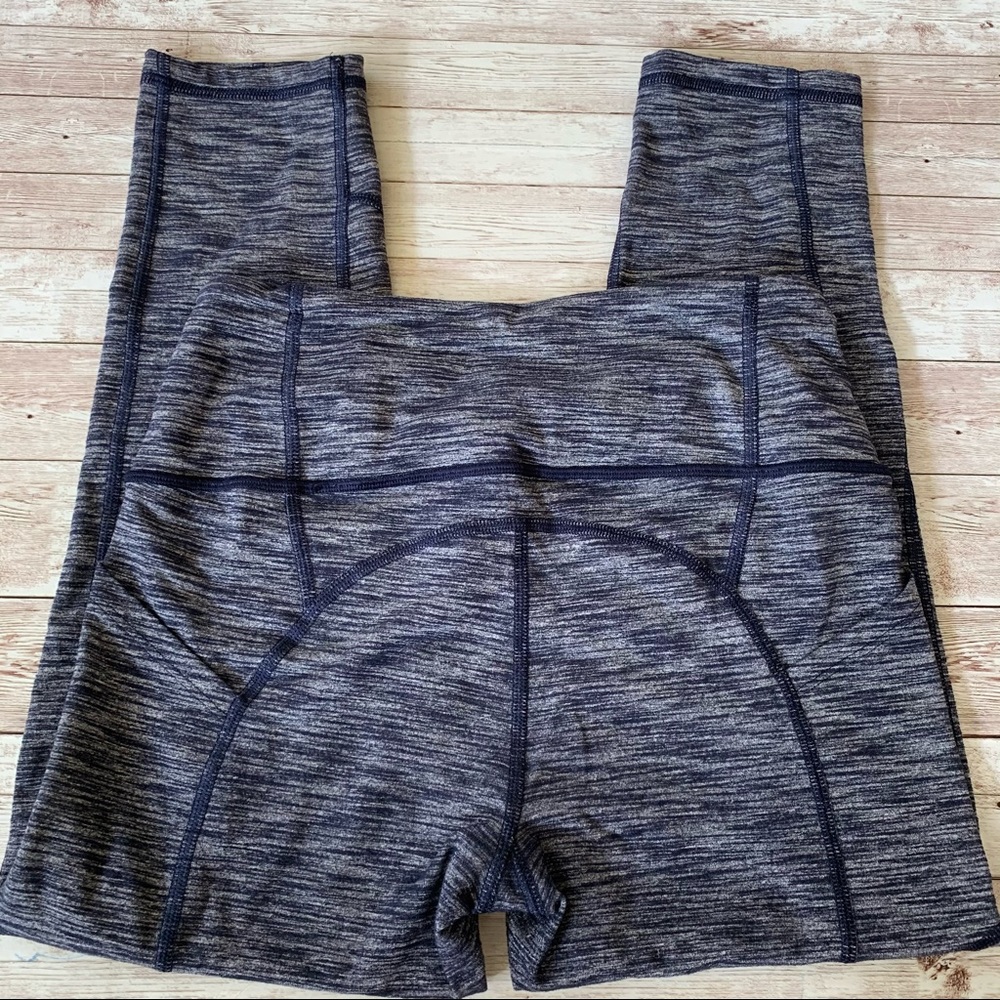 Victoria Secret Sport Navy Blue Space Dye Heathered High Rise Crop Leggings - Picture 4 of 9